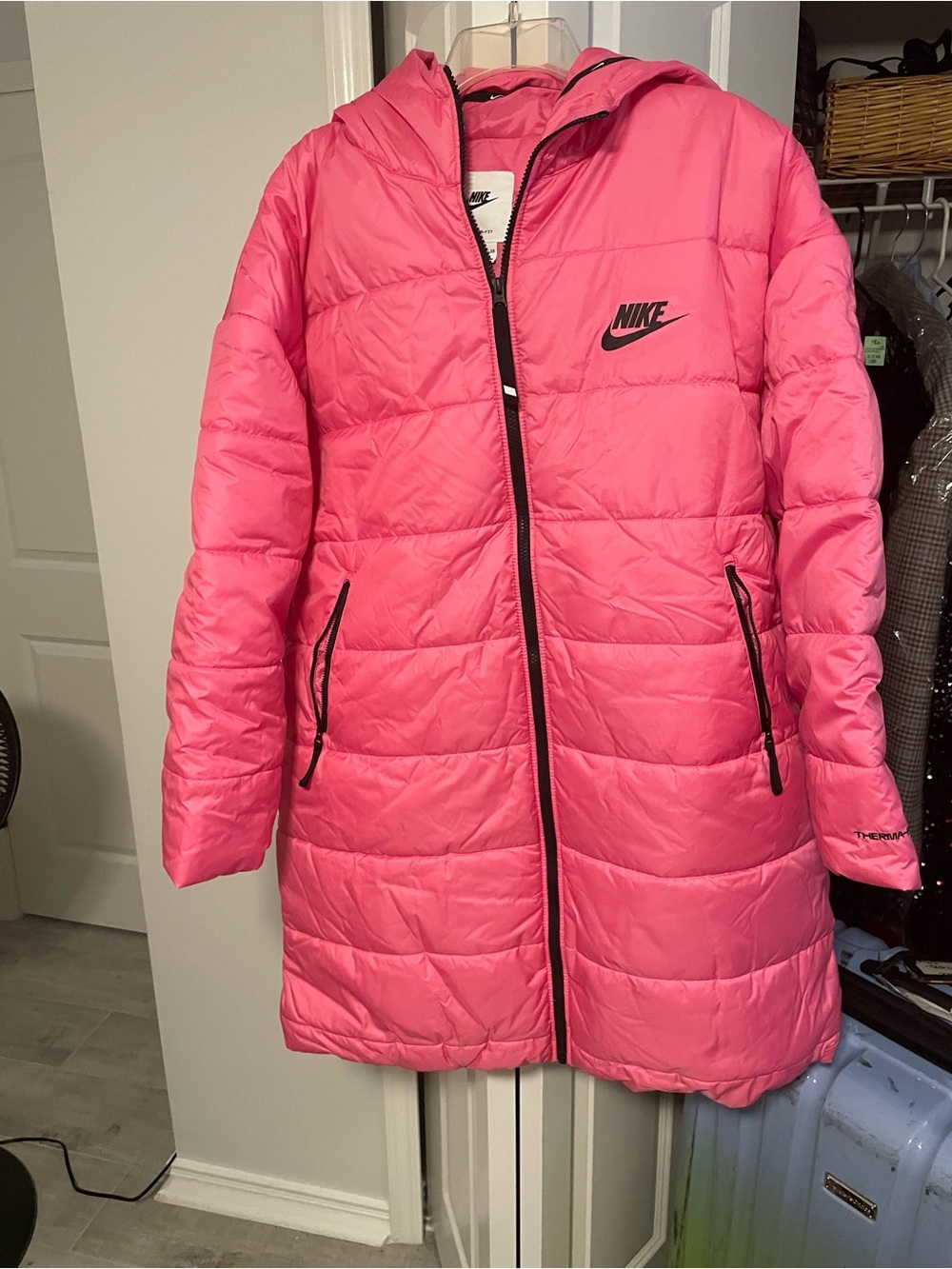 Nike Hot Pink Therma-FIT Quilted Jacket with Hood
